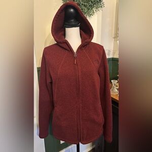 The North Face Women's Maroon Hooded Teddy Fleece Jacket